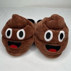 DanDee Collectors Choice Poop Emoji Brown Plush Slippers Size M 7-8